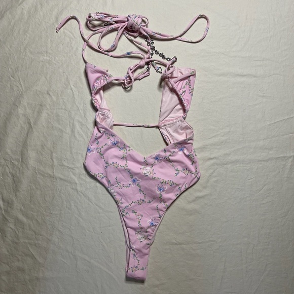 FRANKIES BIKINIS Floral Pink One Piece Swimsuit - Picture 2 of 2
